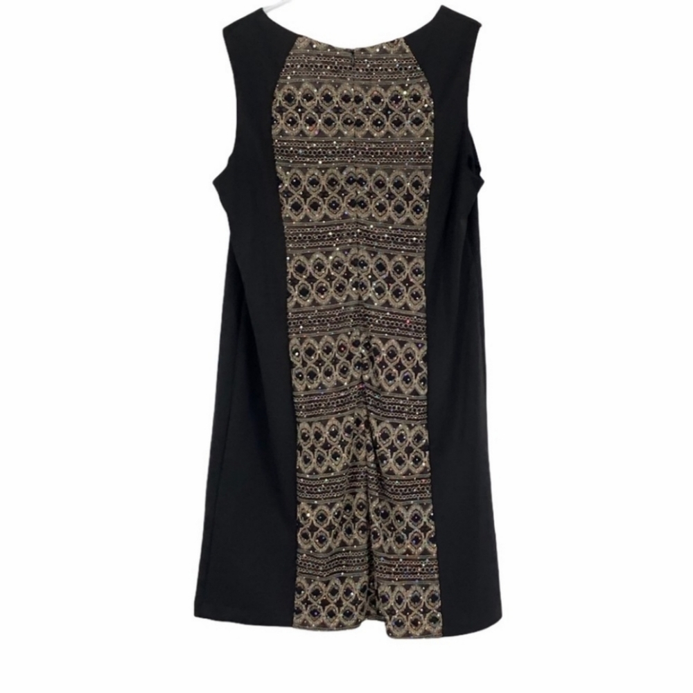 R&M Richards black tan dress w/lace & sequins 18W